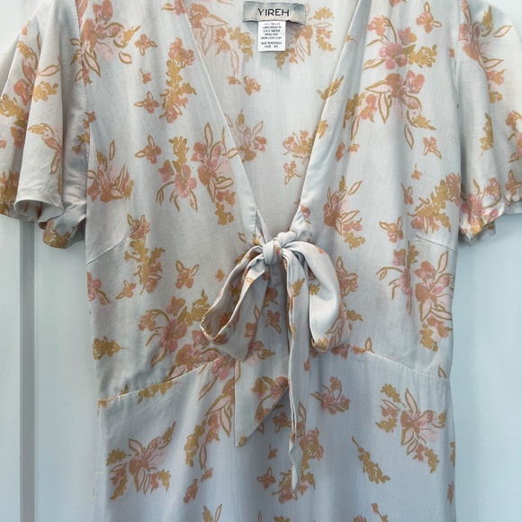 New YIREH Floral Tie-Front Dress, XS - Picture 5 of 5